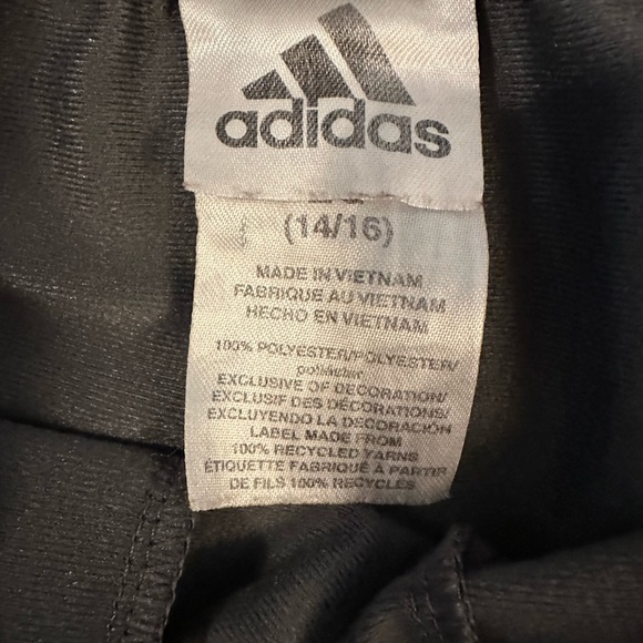 Adidas Boys L 14/16 100% Polyester Gray & White Activewear Pants - Like New! - Picture 3 of 7